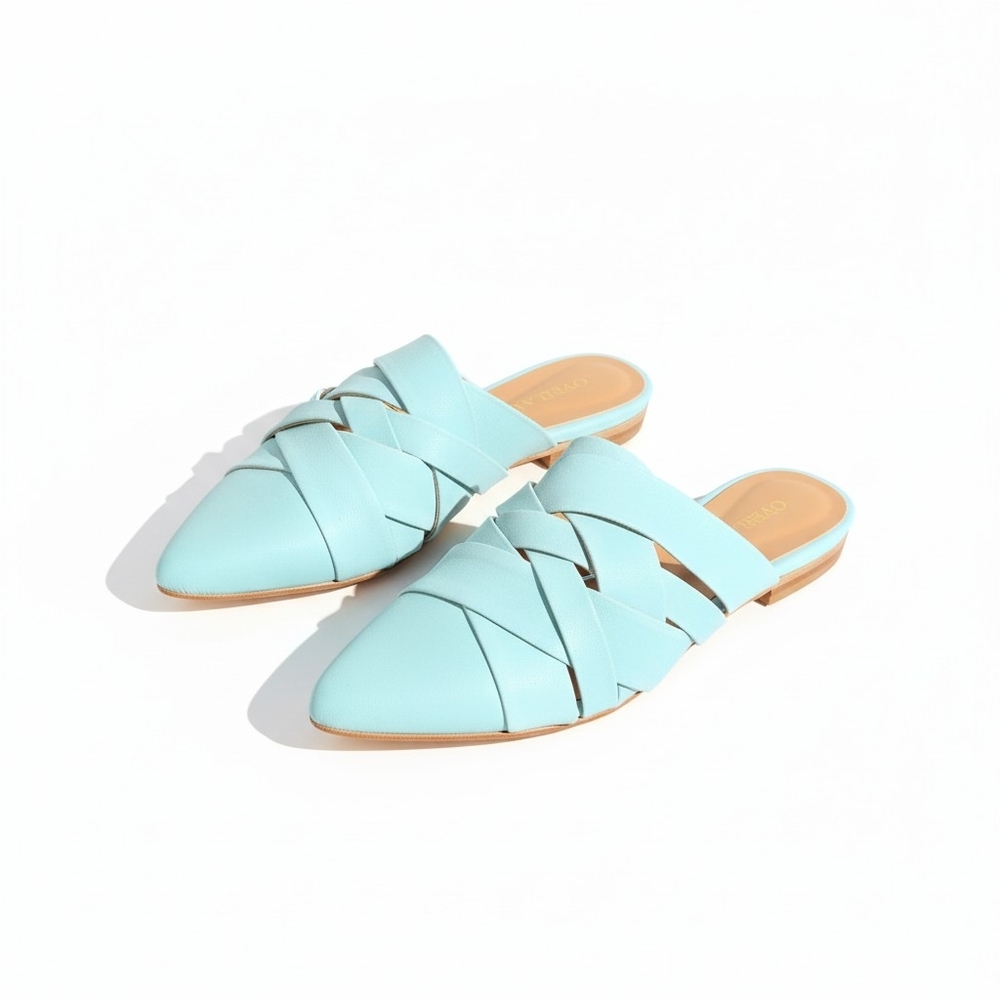Women's Stylish Light Blue/Turquoise Overland Slip-On Mules Size 38 - Picture 3 of 6
